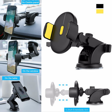 Telescopic Car Phone Holder – Dashboard Suction Mount