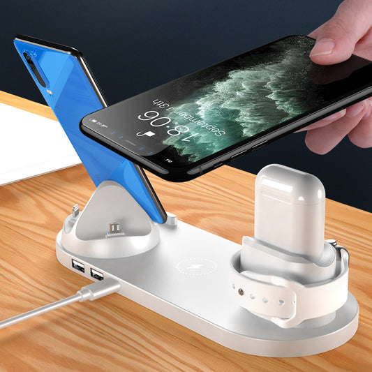 6-in-1 Wireless Charging Dock – Fast Charger for iPhone, Phone & Watch