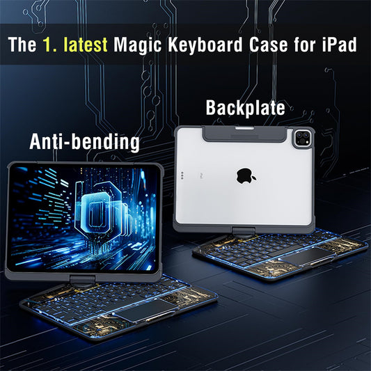360° Swivel iPad Keyboard Case with Trackpad & Pen Holder